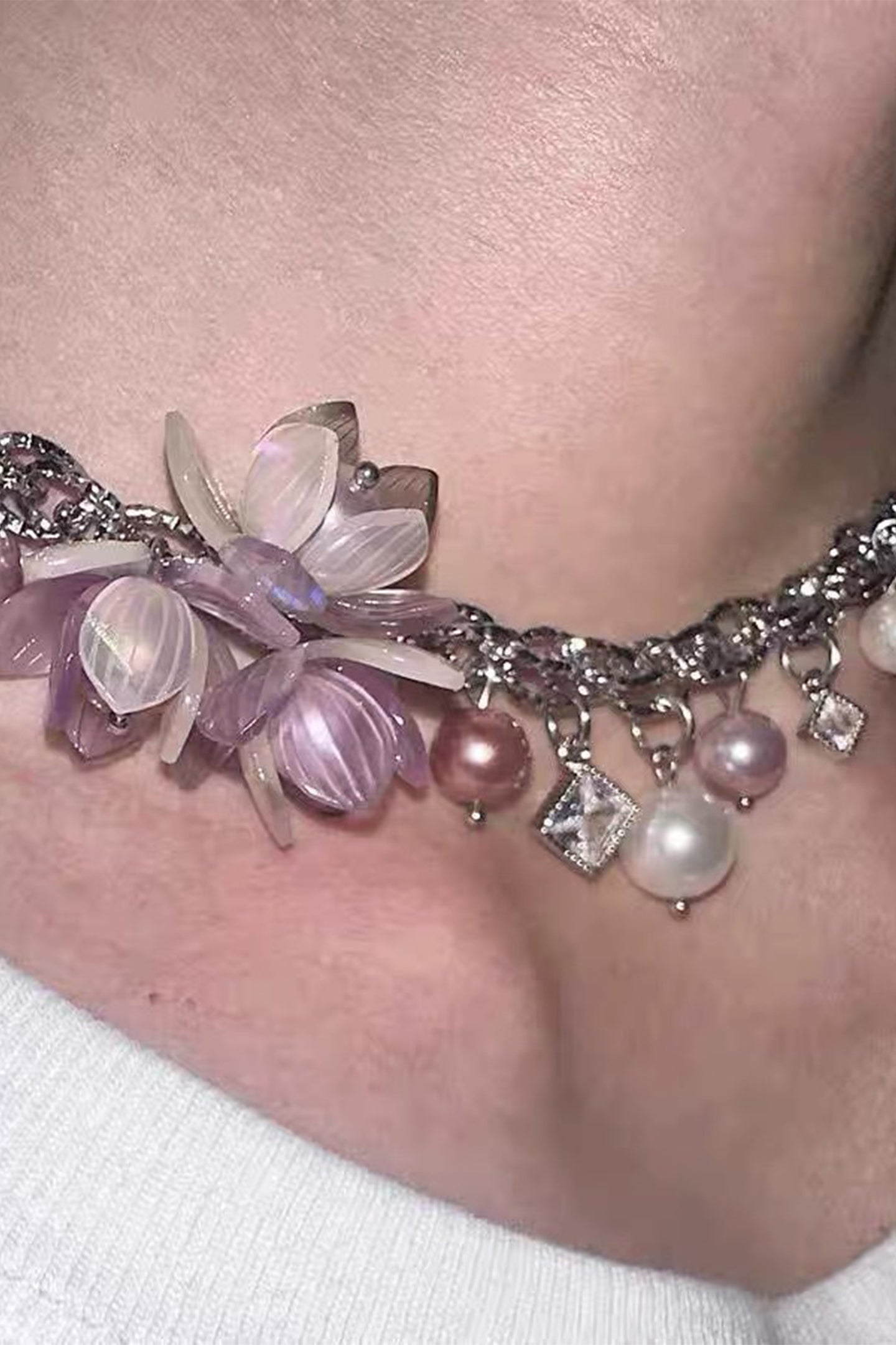 Irregular Flower Pearl Necklace