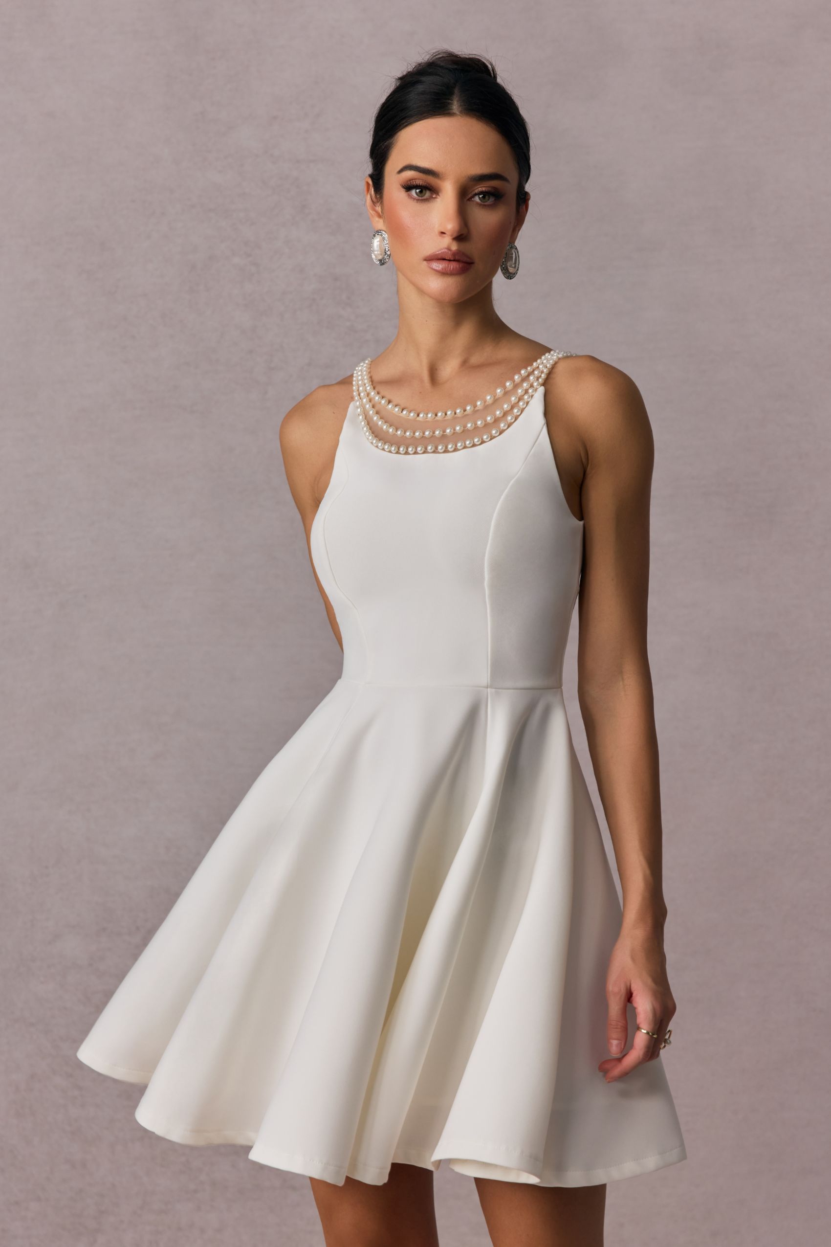 Esther Pearl Embelished Open Back Mini Dress