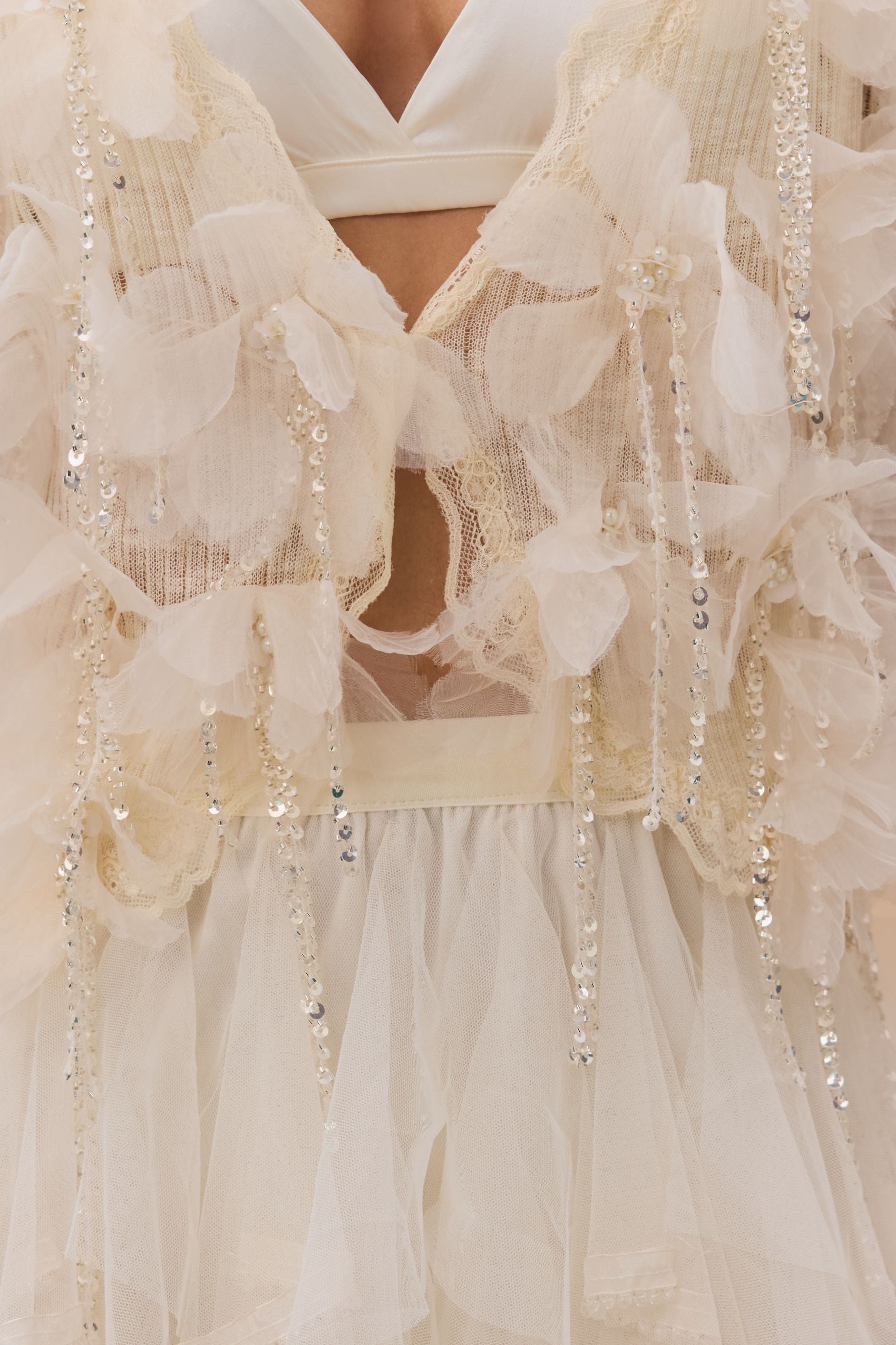 Judy Crystal Fringe Knit Cardigan