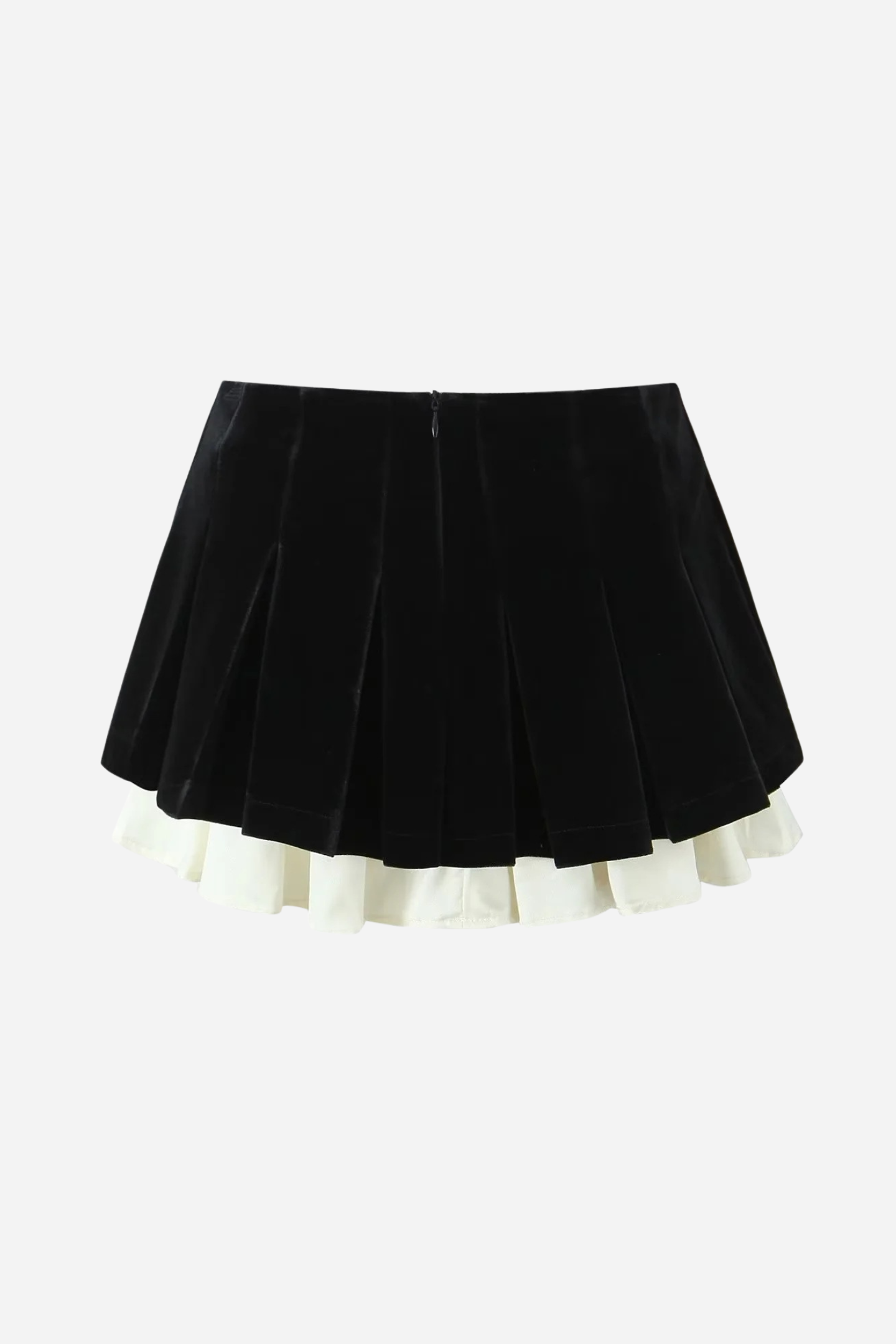 Colorblock Velvet Pleated Mini Skort