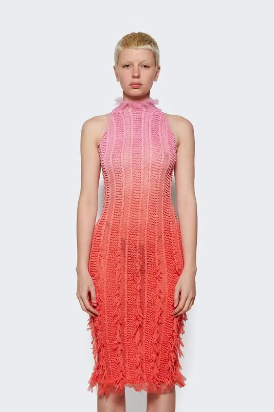 Veronica Gradient Semi-sheer Midi Dress