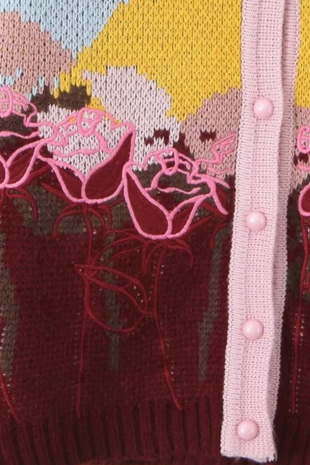 Michelle Floral Jacquard Knit Cardigan