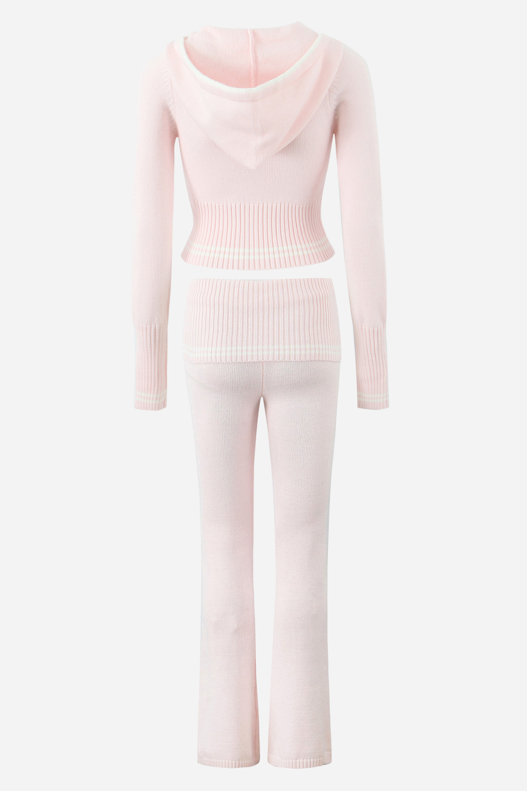 Striped Knitted Hoodie Set