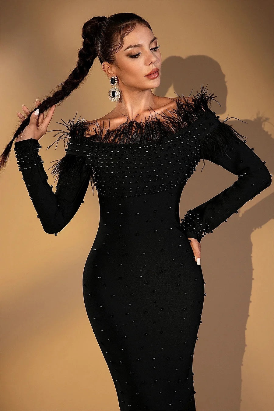 Beverly Off Shoulder Embellished Maxi Dress