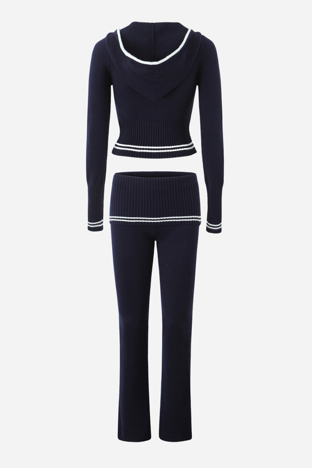 Striped Knitted Hoodie Set