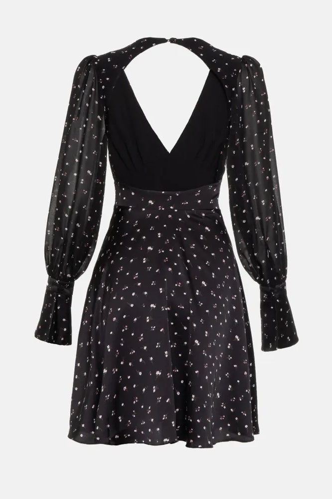Joanne Floral Print Open Back Mini Dress