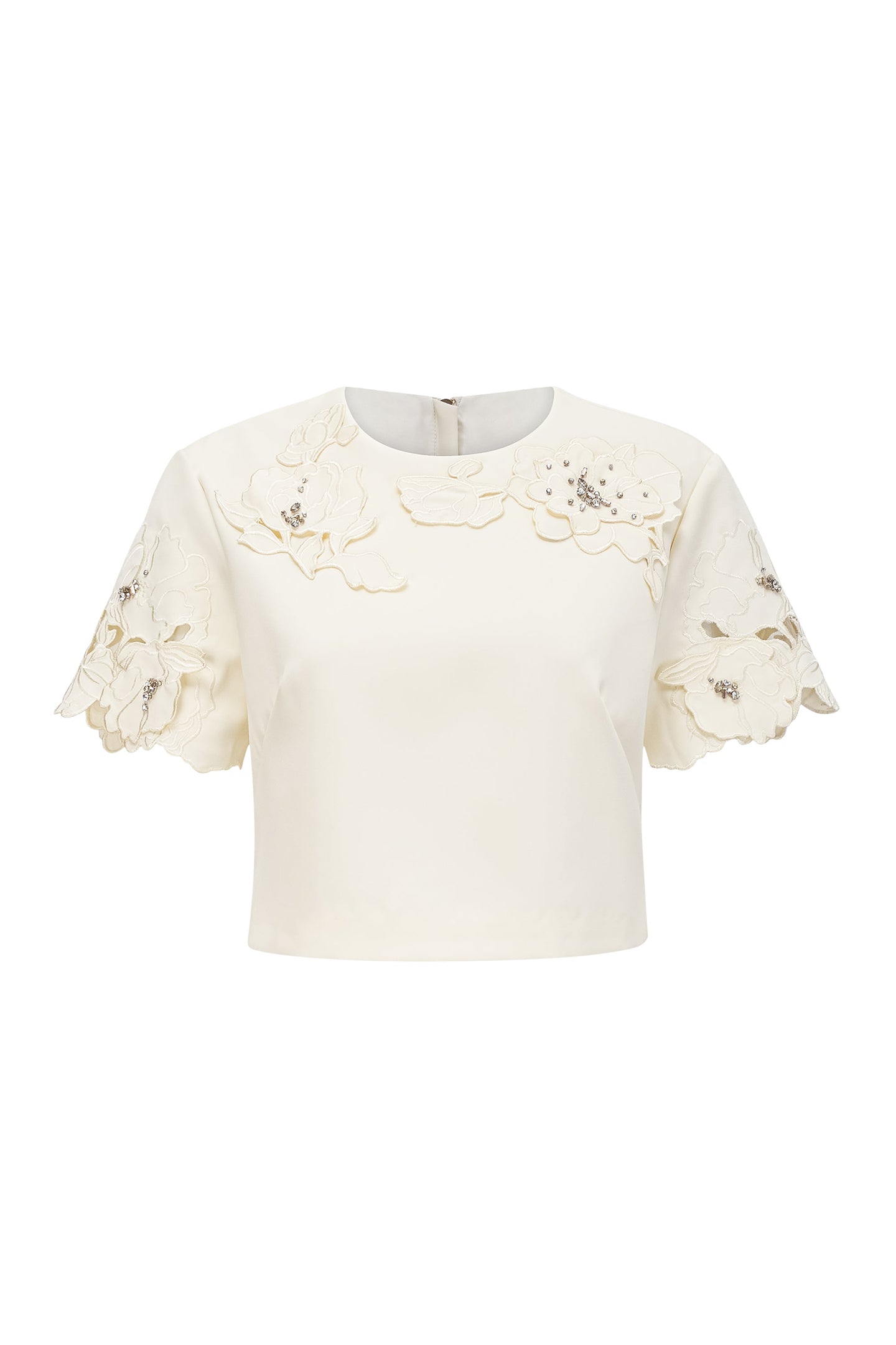 Elsie Floral Applique Top & Skirt Set