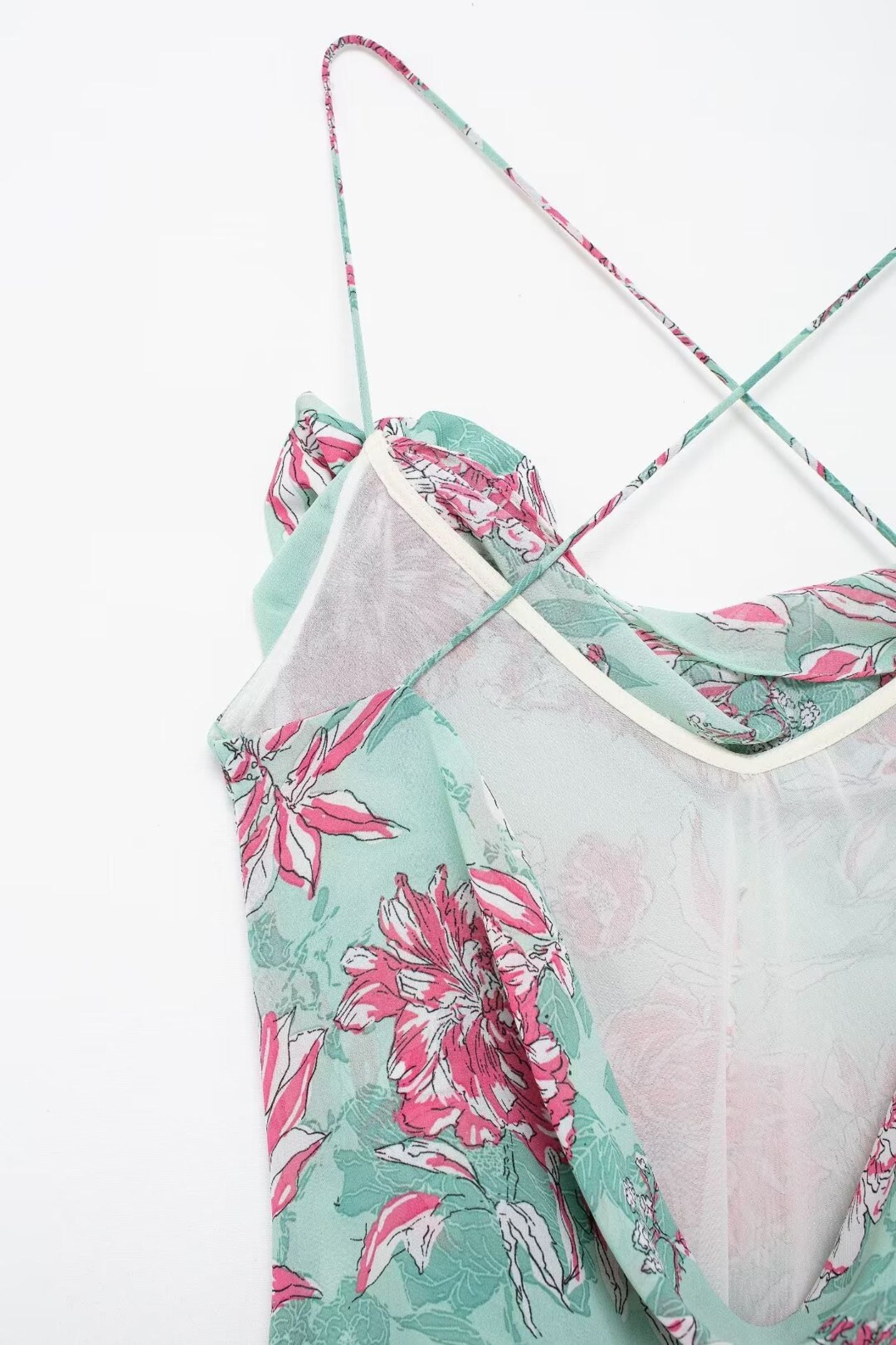 Sabina Floral Printed Spaghetti Strap Maxi Dress