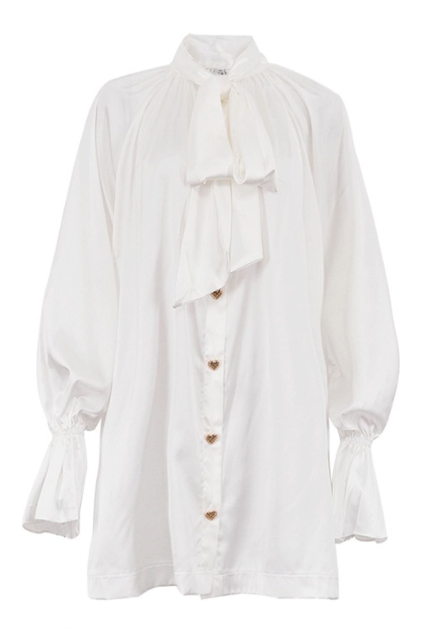 Bradley Tie Neck Satin Mini Shirt Dress