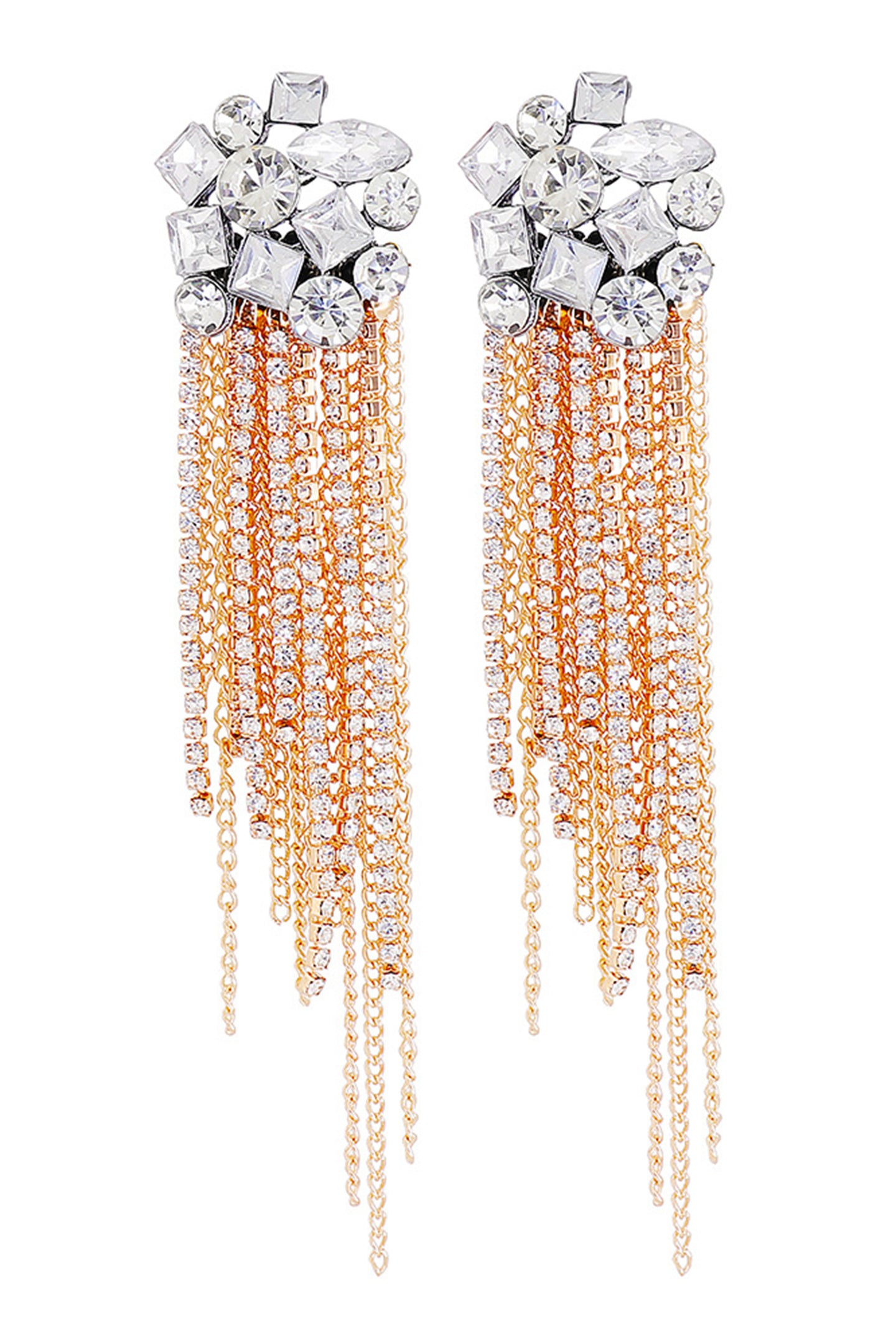 Multi-Shaped Gemstone Drop Earrings