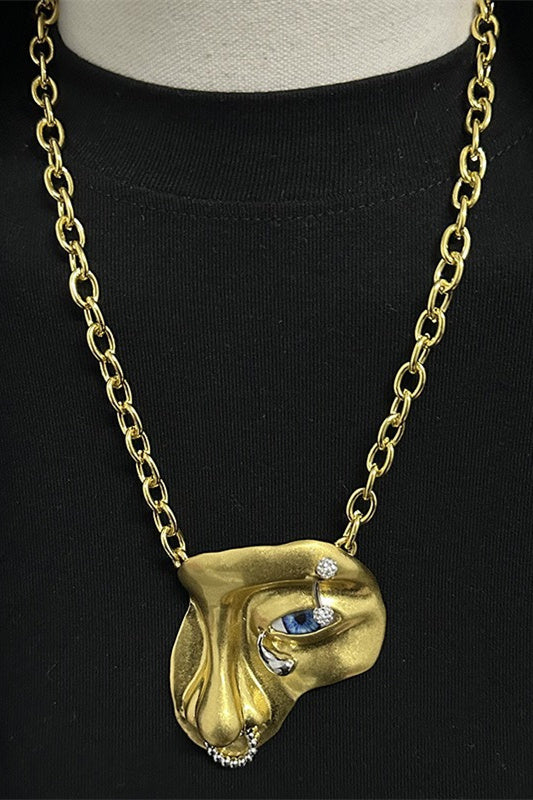 Exaggerated Face Decoration Pendant Necklace