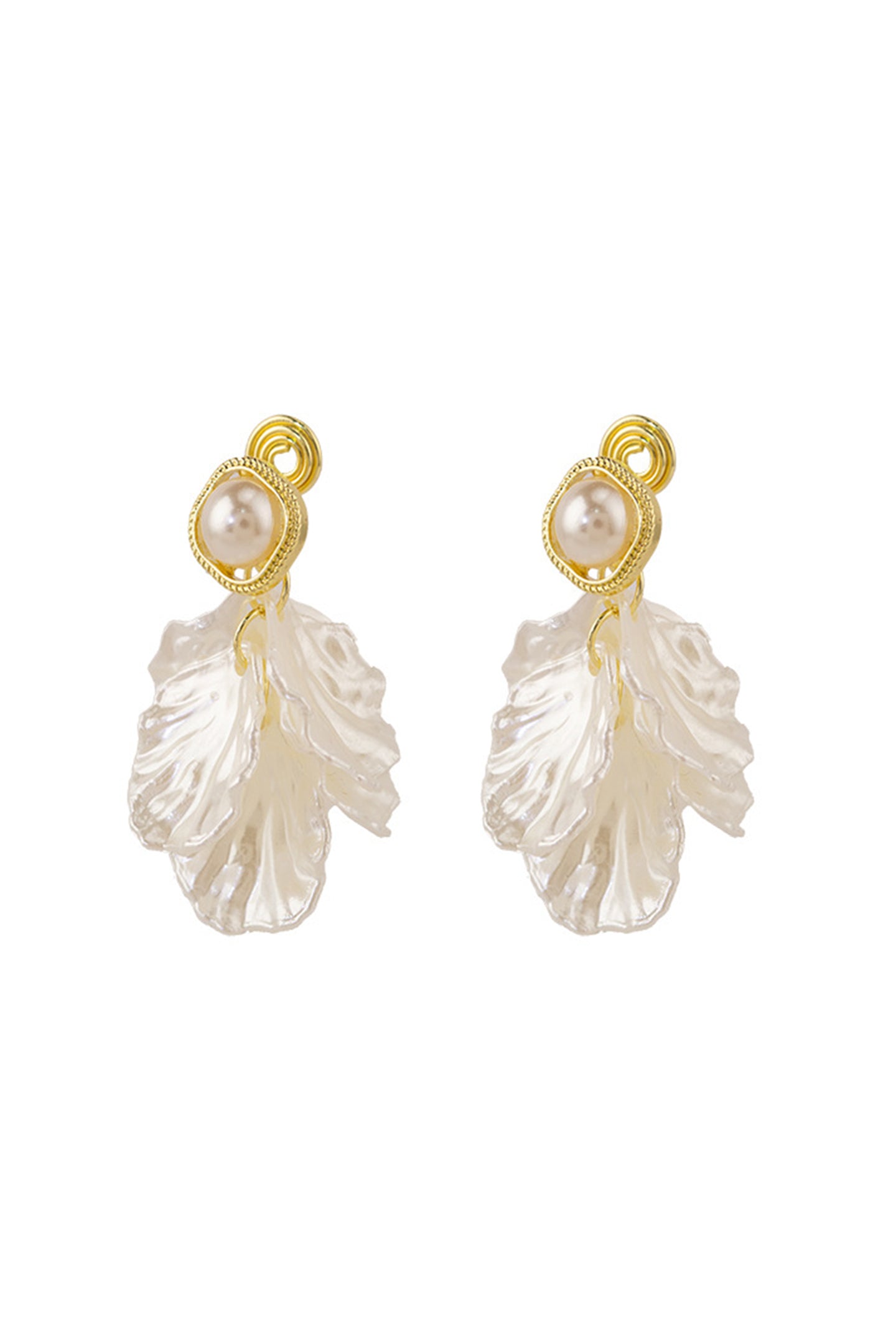 Shell Flower Petal Ear Cuffs