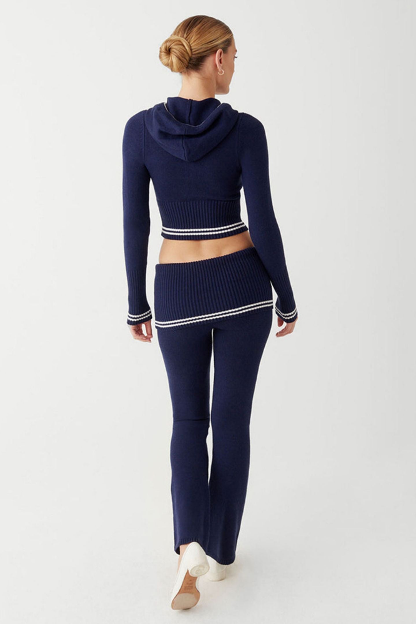 Striped Knitted Hoodie Set
