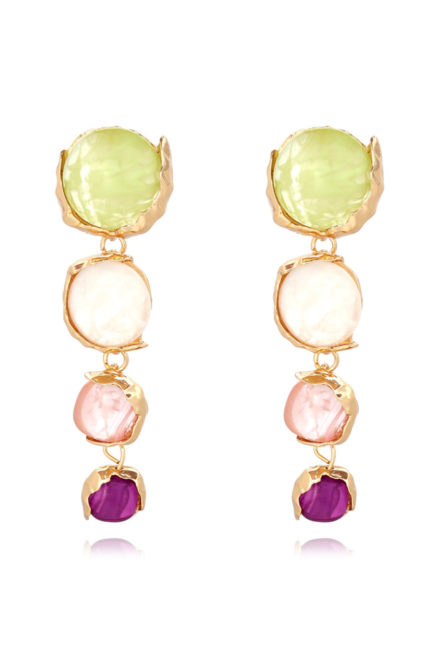 Irregular Gemstone Drop Earrings