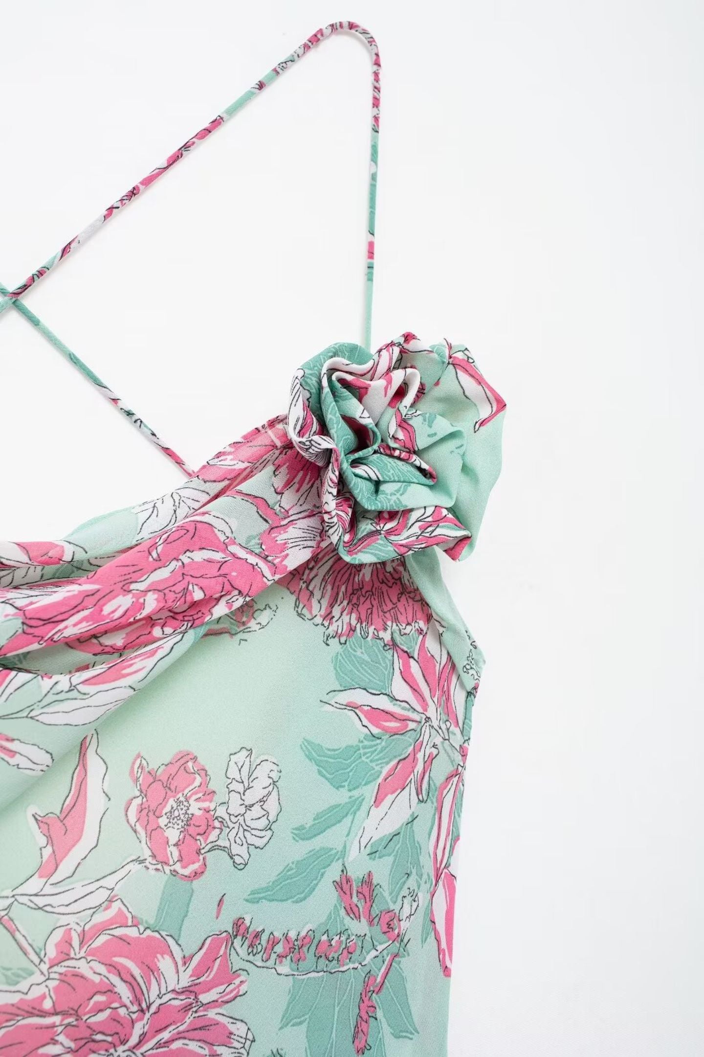Sabina Floral Printed Spaghetti Strap Maxi Dress