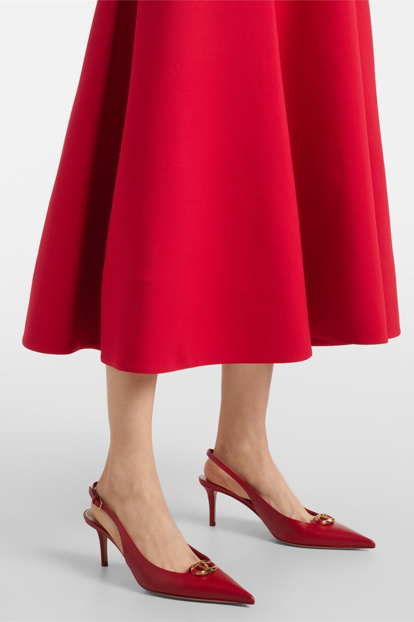 Roxanne Embellished Floral Round Neck Midi Dress