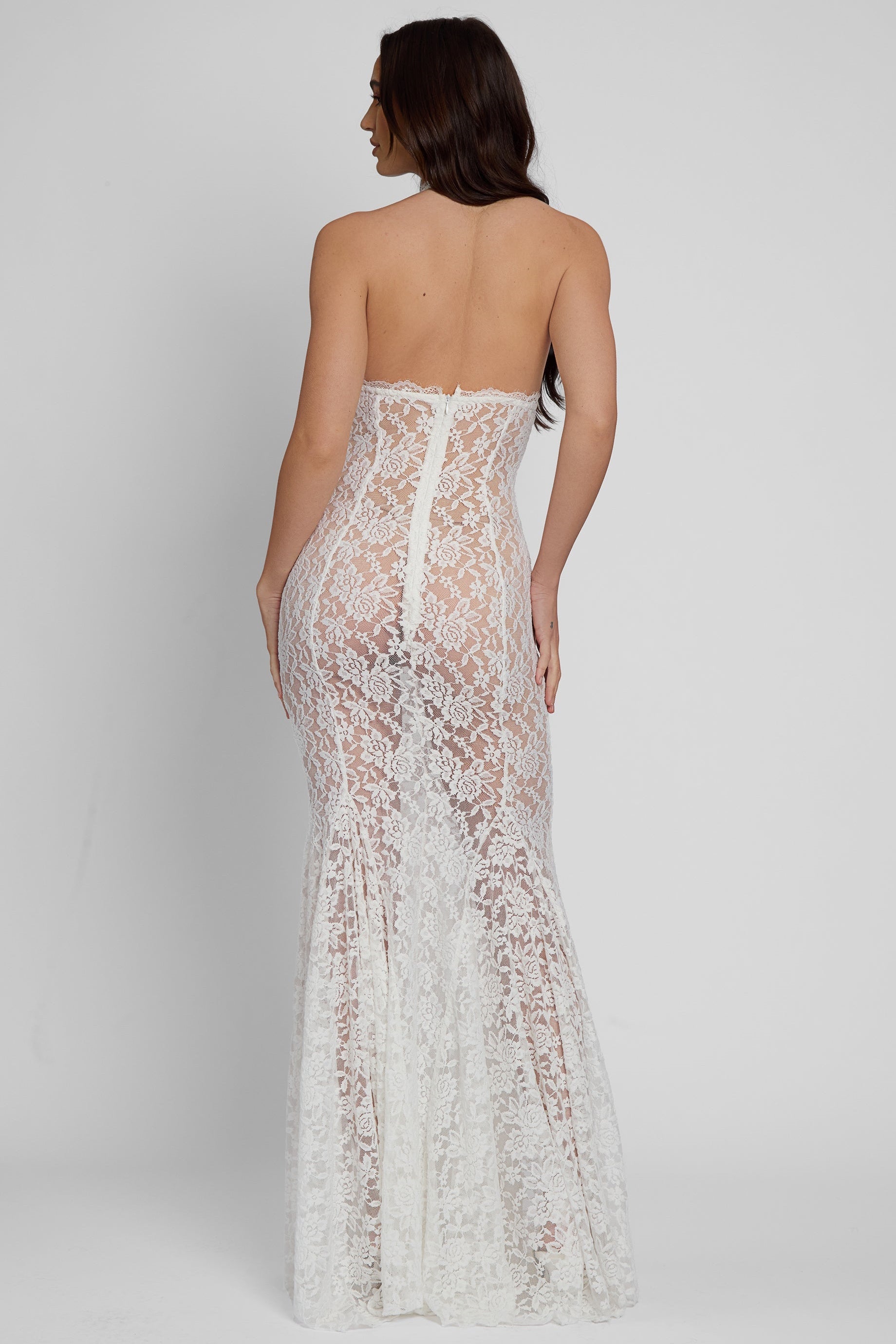 Frederica Halter Cutout Lace Maxi Dress