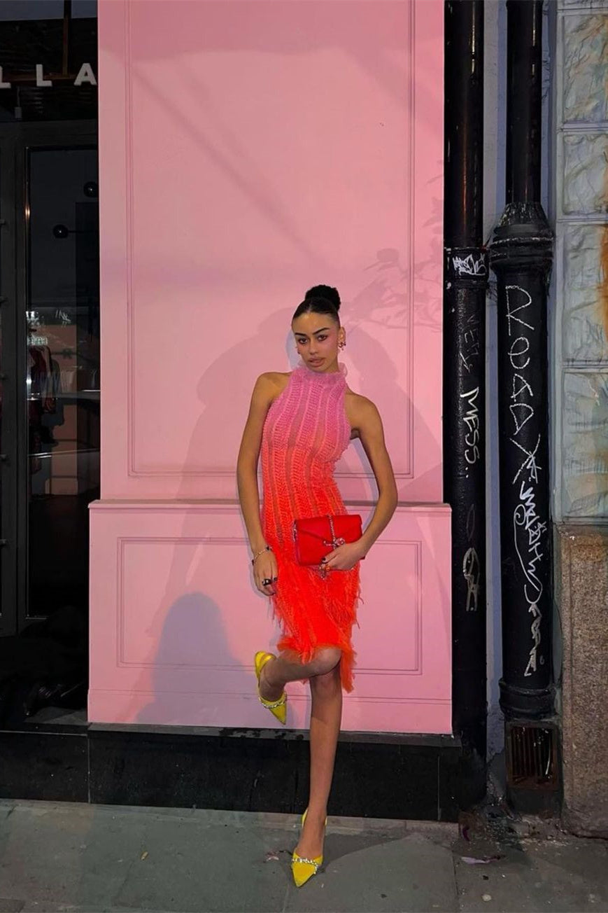 Veronica Gradient Semi-sheer Midi Dress