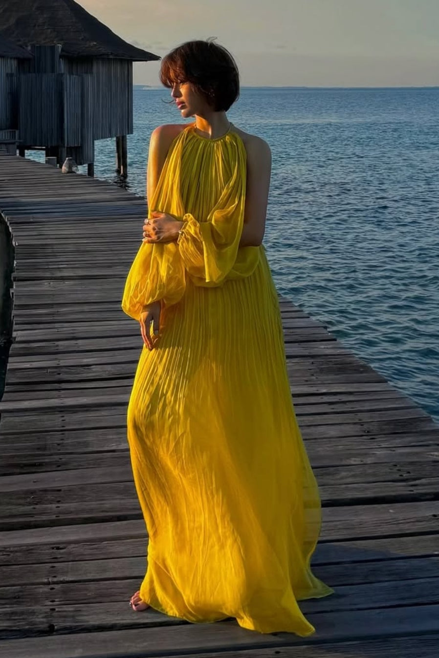 Angela Halter Neck Backless Maxi Dress