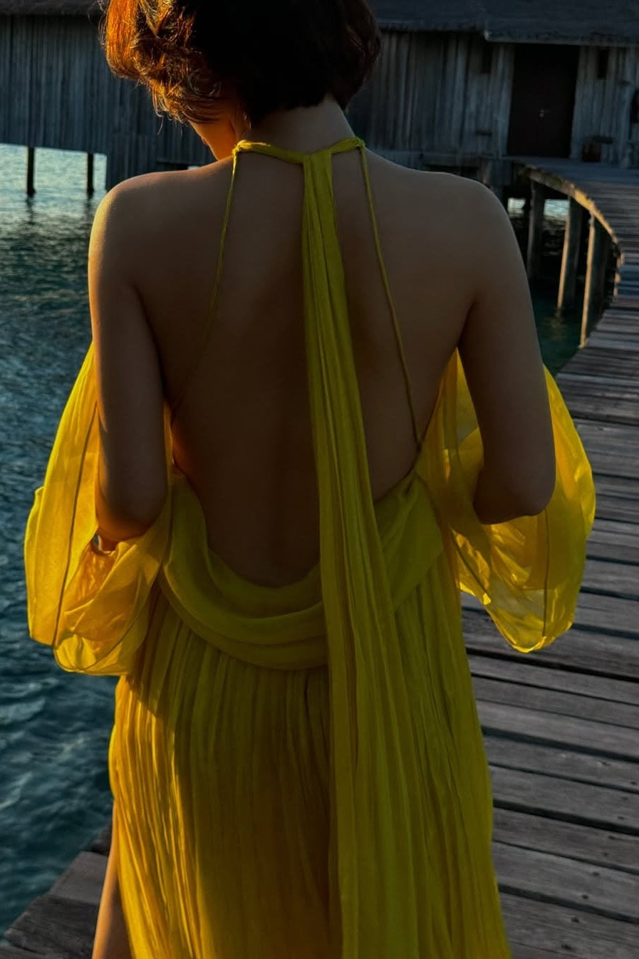 Angela Halter Neck Backless Maxi Dress
