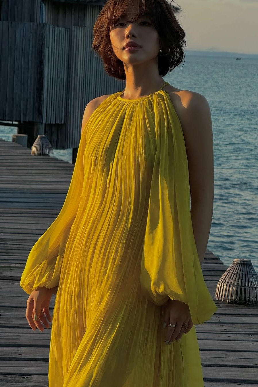 Angela Halter Neck Backless Maxi Dress