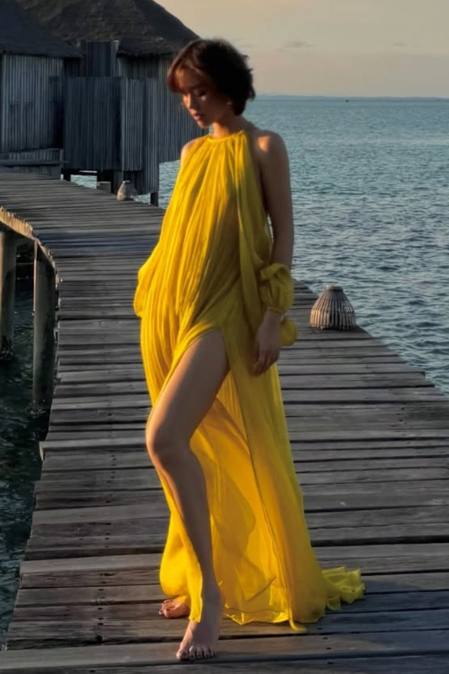 Angela Halter Neck Backless Maxi Dress