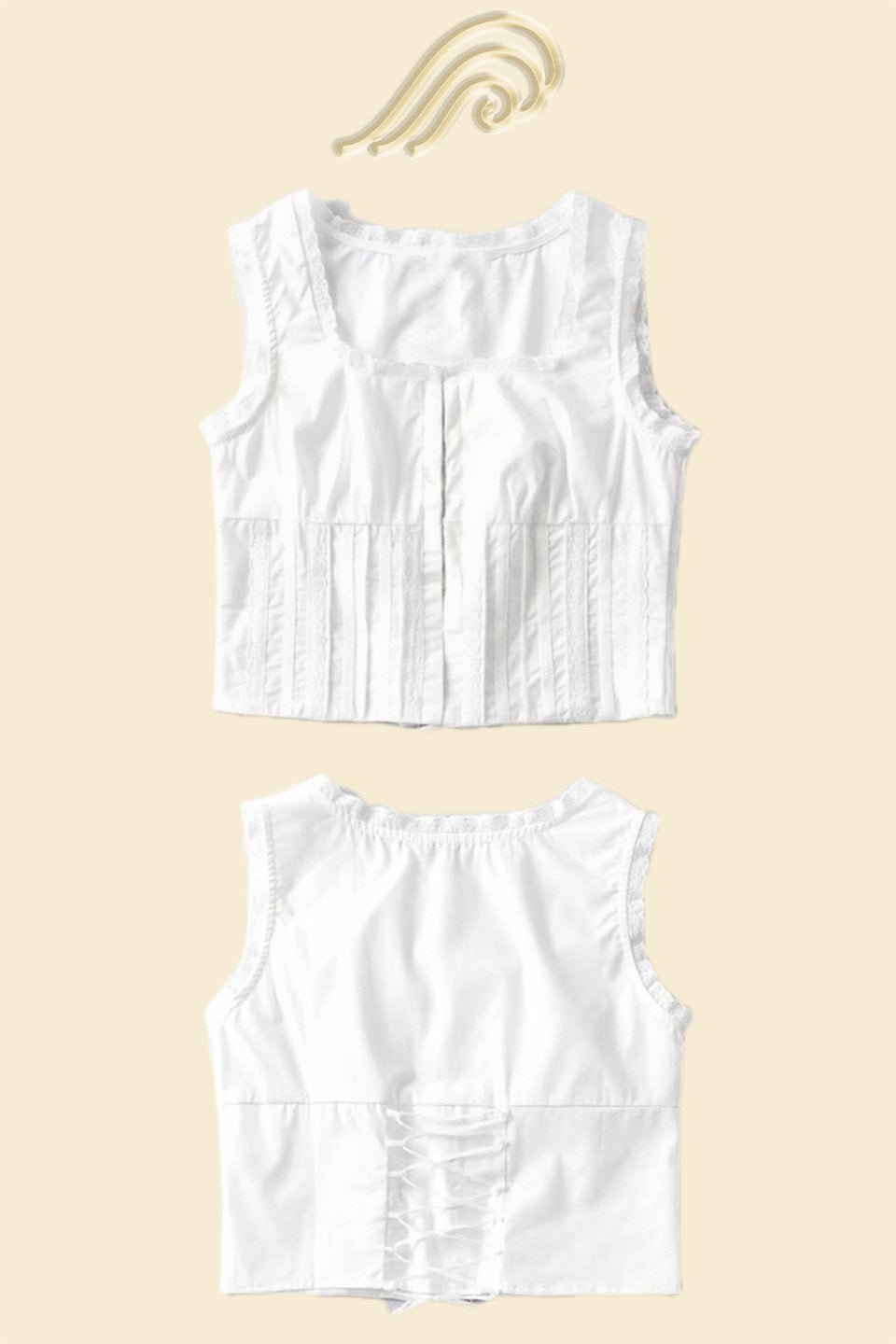 Cora Pleated Lace-up Cotton Tank Top