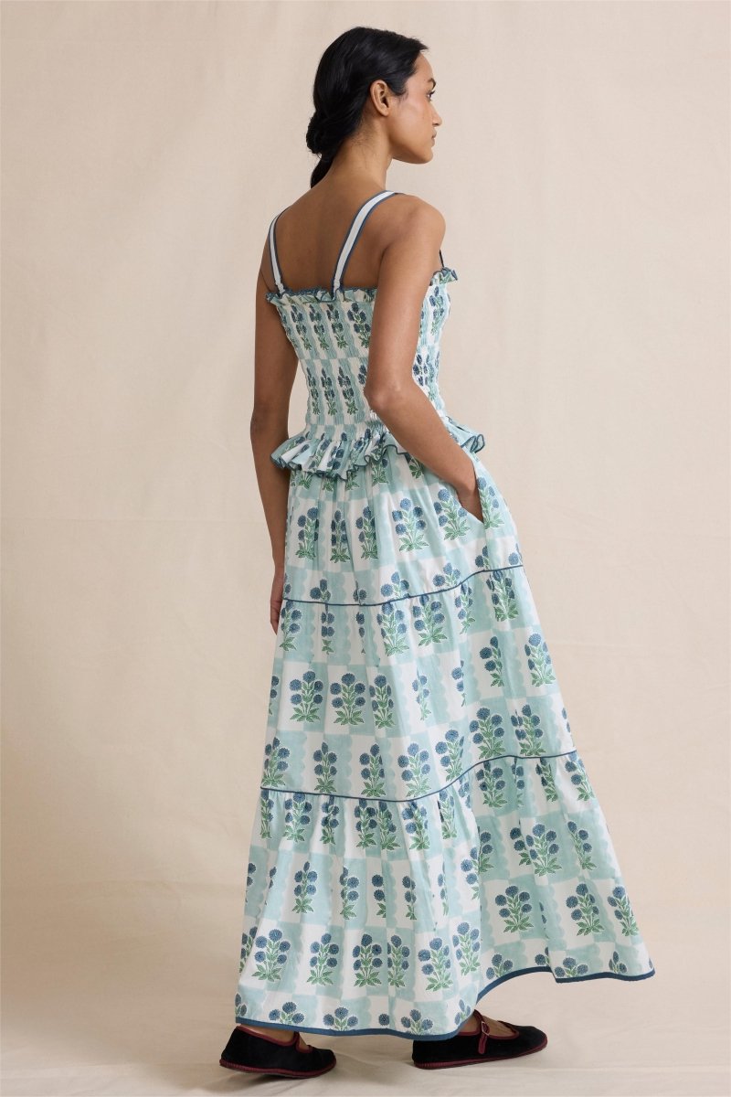 Damla Floral Smocked Cami Maxi Dress