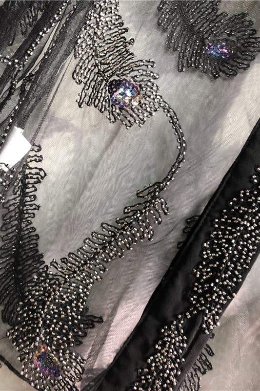 Denise Feather Beading Mesh Blouse
