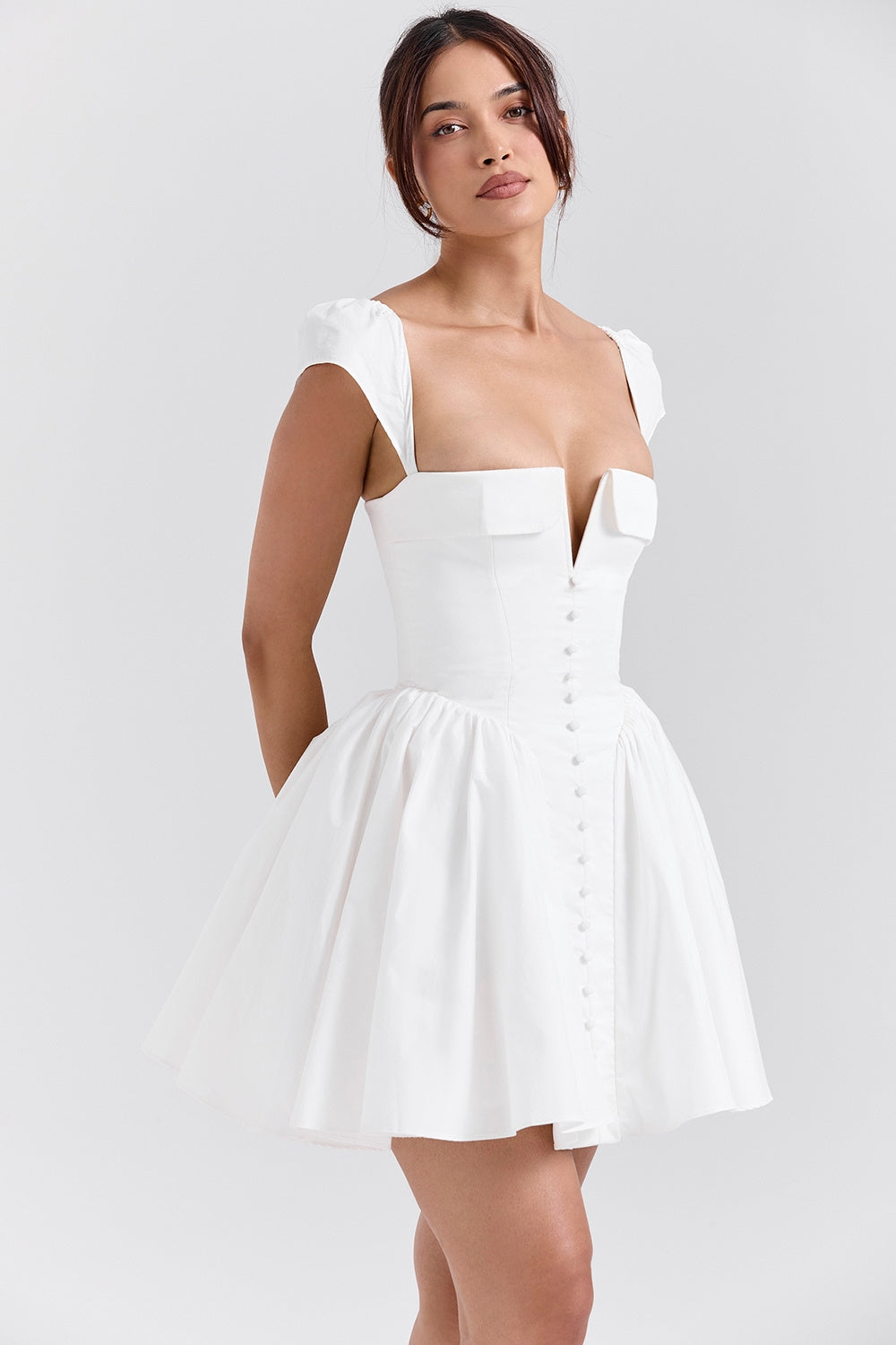 Evelyn Sweetheart Pleated Mini Dress