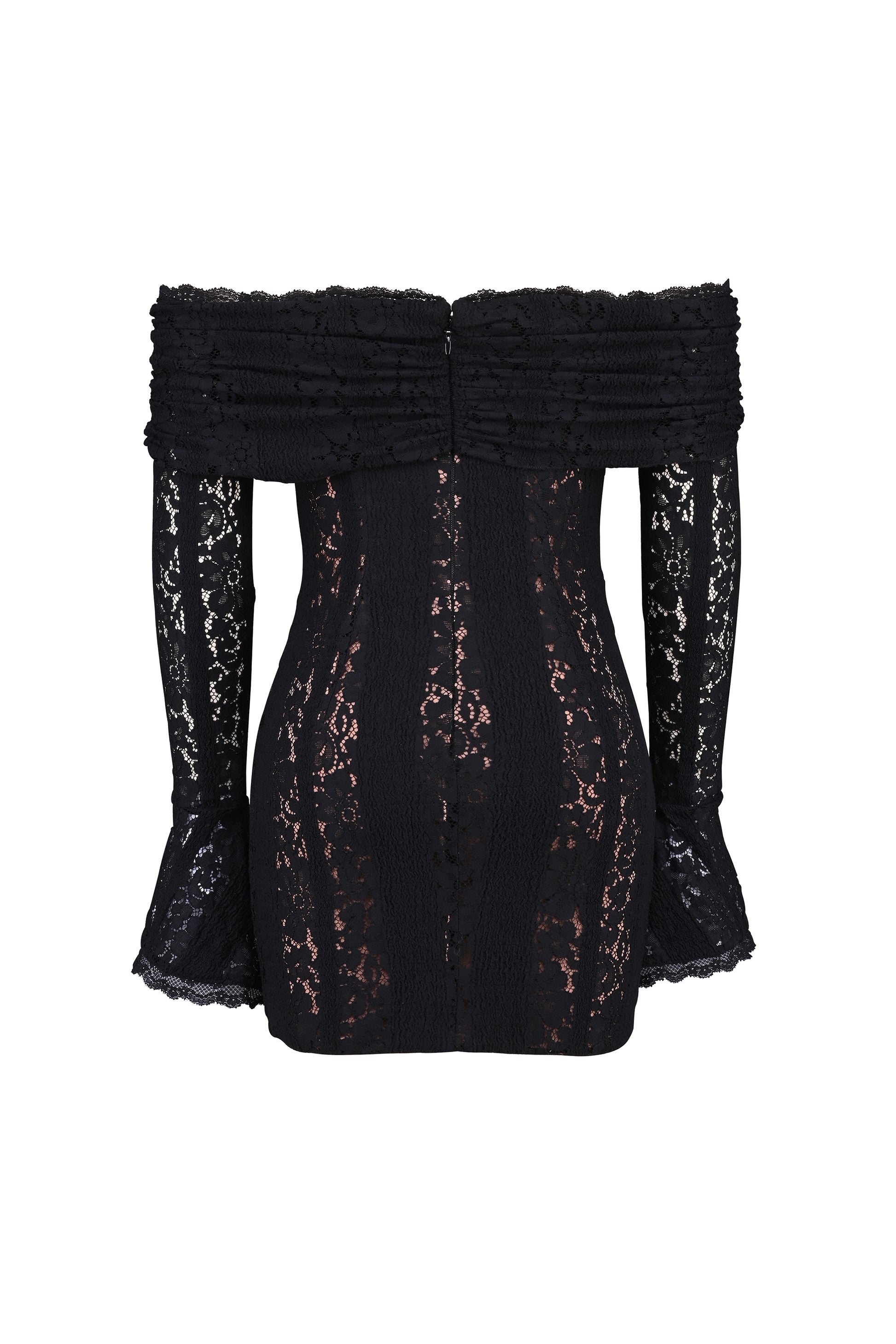 Emma Off Shoulder Floral Lace Mini Dress