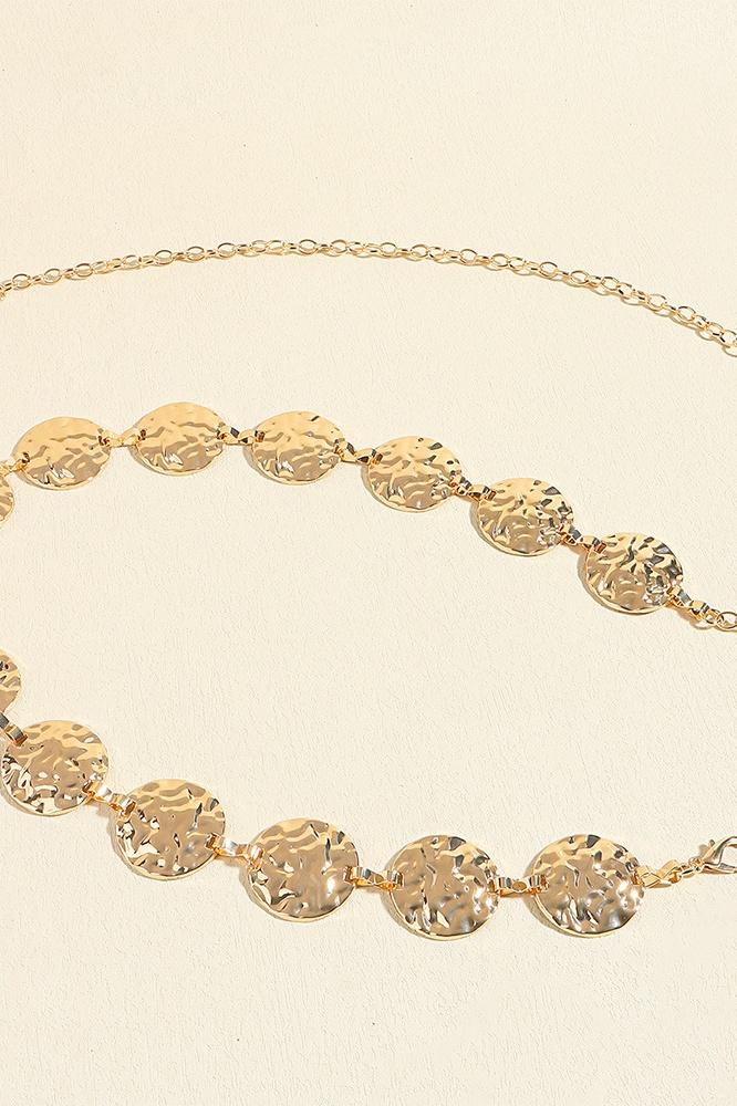 Metal Round Decor Waist Chain Belt