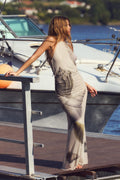 Octavia Shell Print Halterneck Maxi Dress