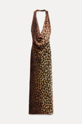 Marina Leopard Print Halter Maxi Dress