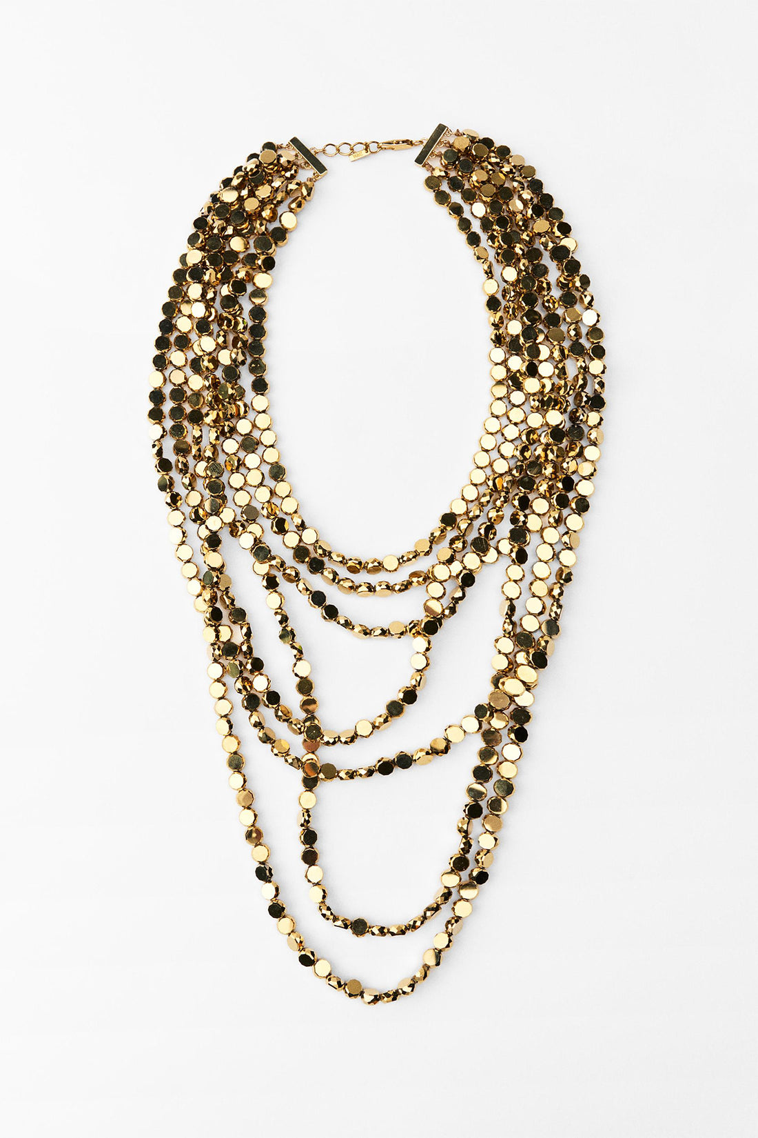 Multi-Strand Metal Bead Necklace