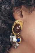 Elephant Gemstone Drop Earrings