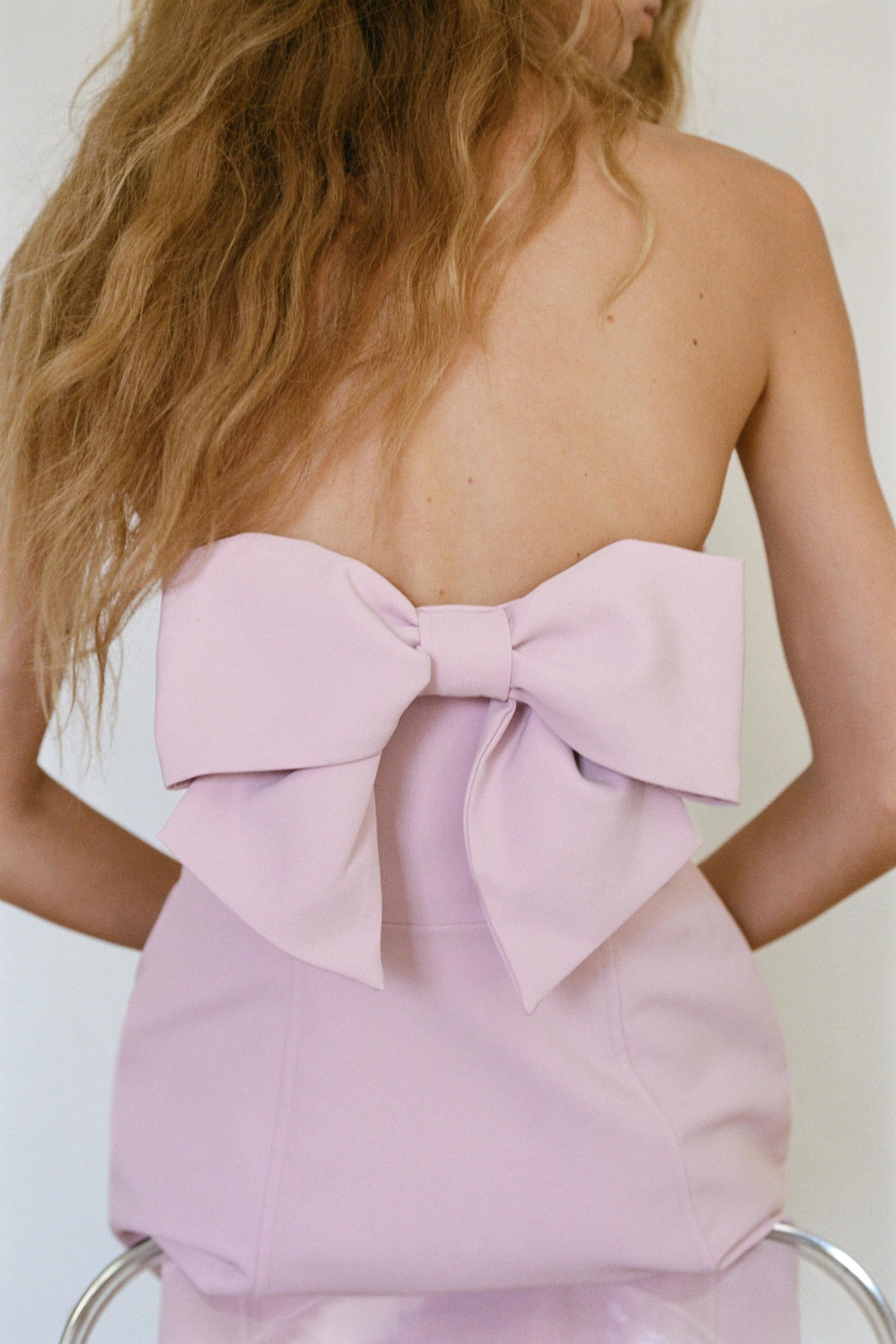 Truda Big Bowknot Tube A-line Mini Dress