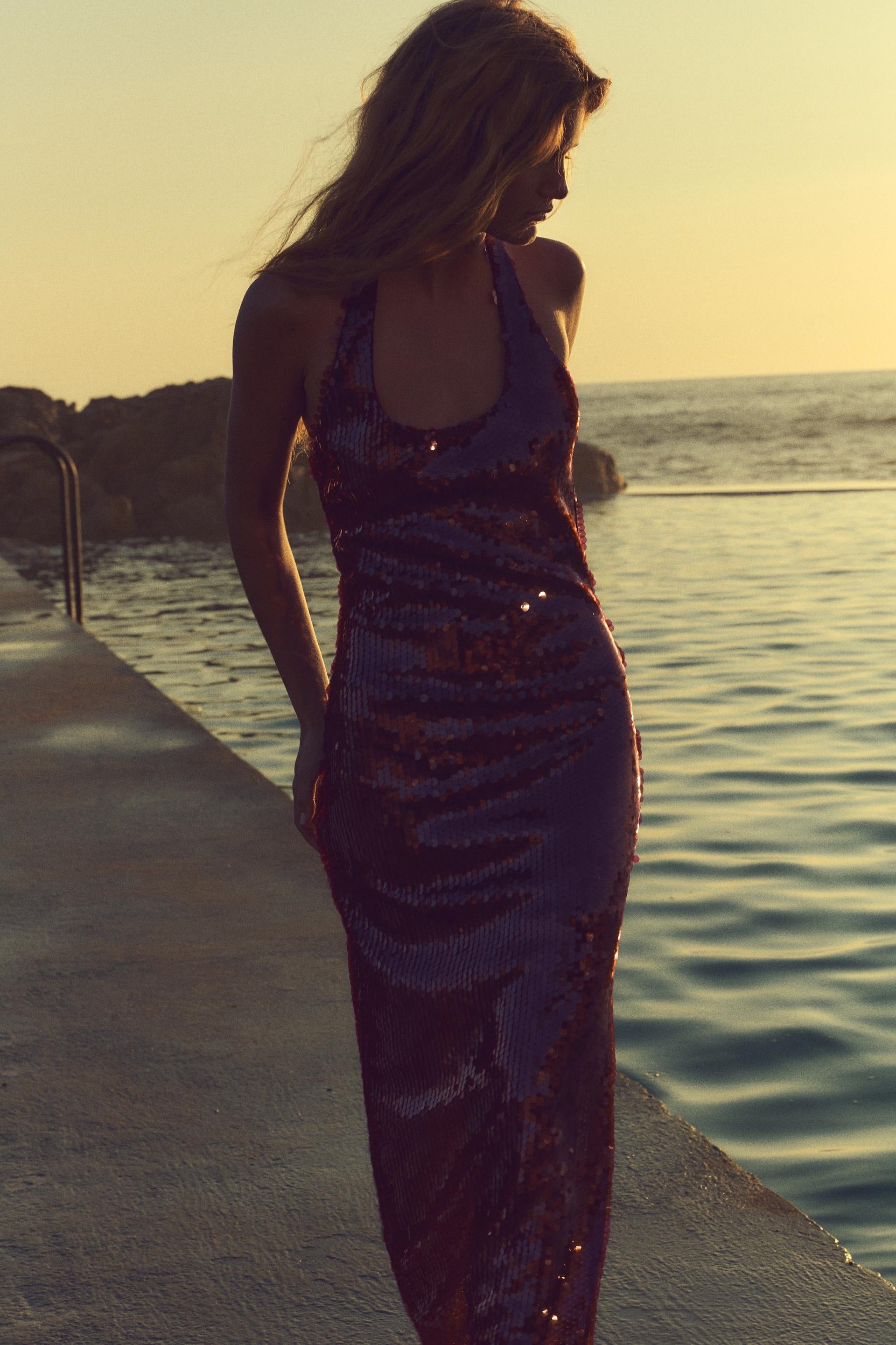 Virginia Halter Neck Sequin Midi Dress
