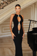 Vera Crystal Embellished Cutout Maxi Dress