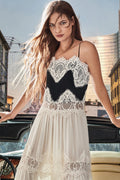 Lillian Embroidered Lace Slip Maxi Dress