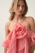 Sara Floral Ruffle Chiffon Mini Dress