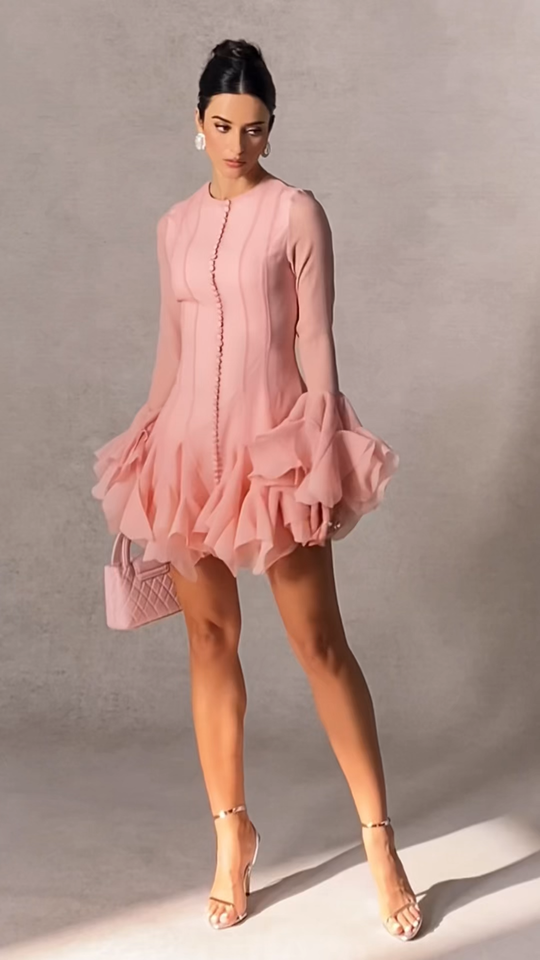 Leila Semi-sheer Flare Mini Dress