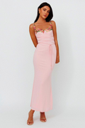 Brenda Embroidered Floral Lace-up Midi Dress