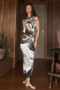 Virginia Asymmetrical Floral Print Maxi Dress