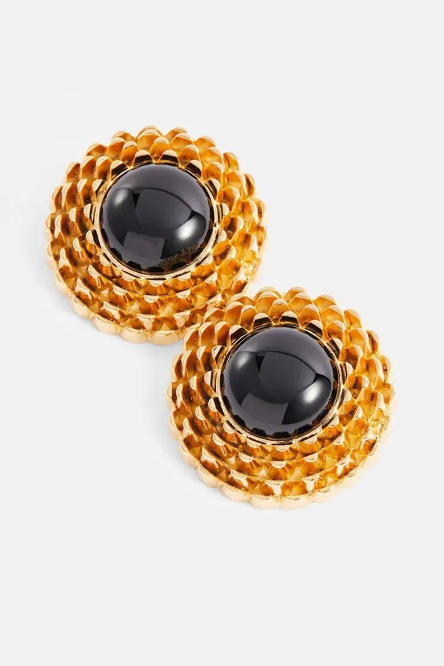 Vintage Textured Circle Stud Earrings