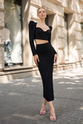 Kelly Puff Sleeve Midi Skirt Set