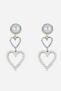 Pearl Looped Heart Earrings
