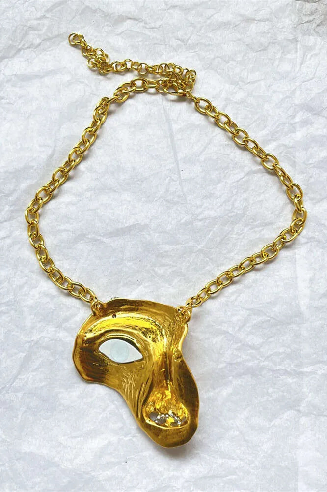Exaggerated Face Decoration Pendant Necklace