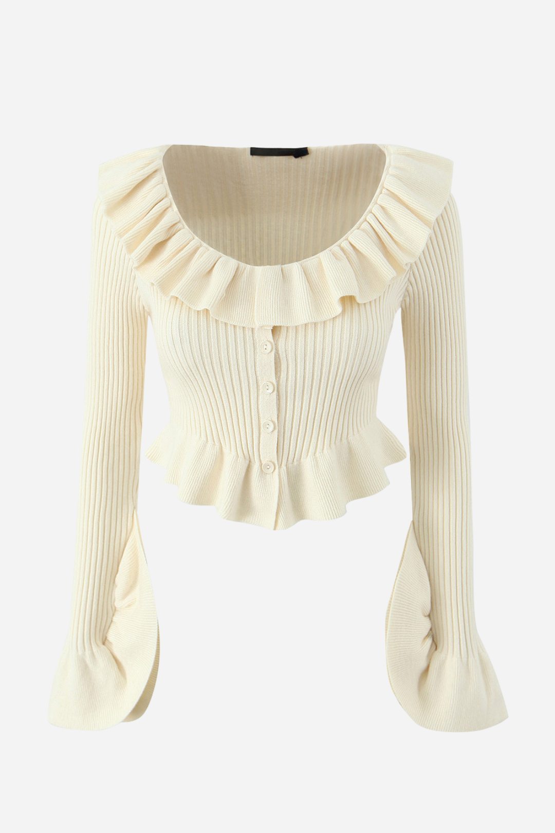 Long Sleeve Ruffle Knit Cardigan