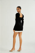 Frederica Square Neck Velvet Mini Dress